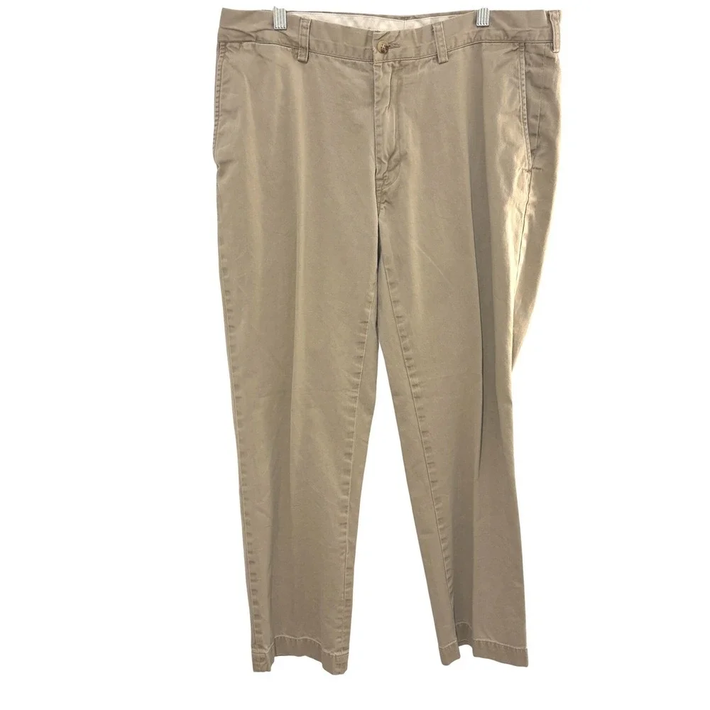 Polo Ralph Lauren Straight Leg Chino Pant Mens 36x32 Tan Classic Fit Flat Front